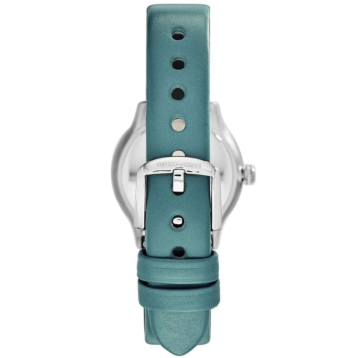 Emporio Armani Classic Teal Dial Teal Leather Quartz Ladies Watch AR1804