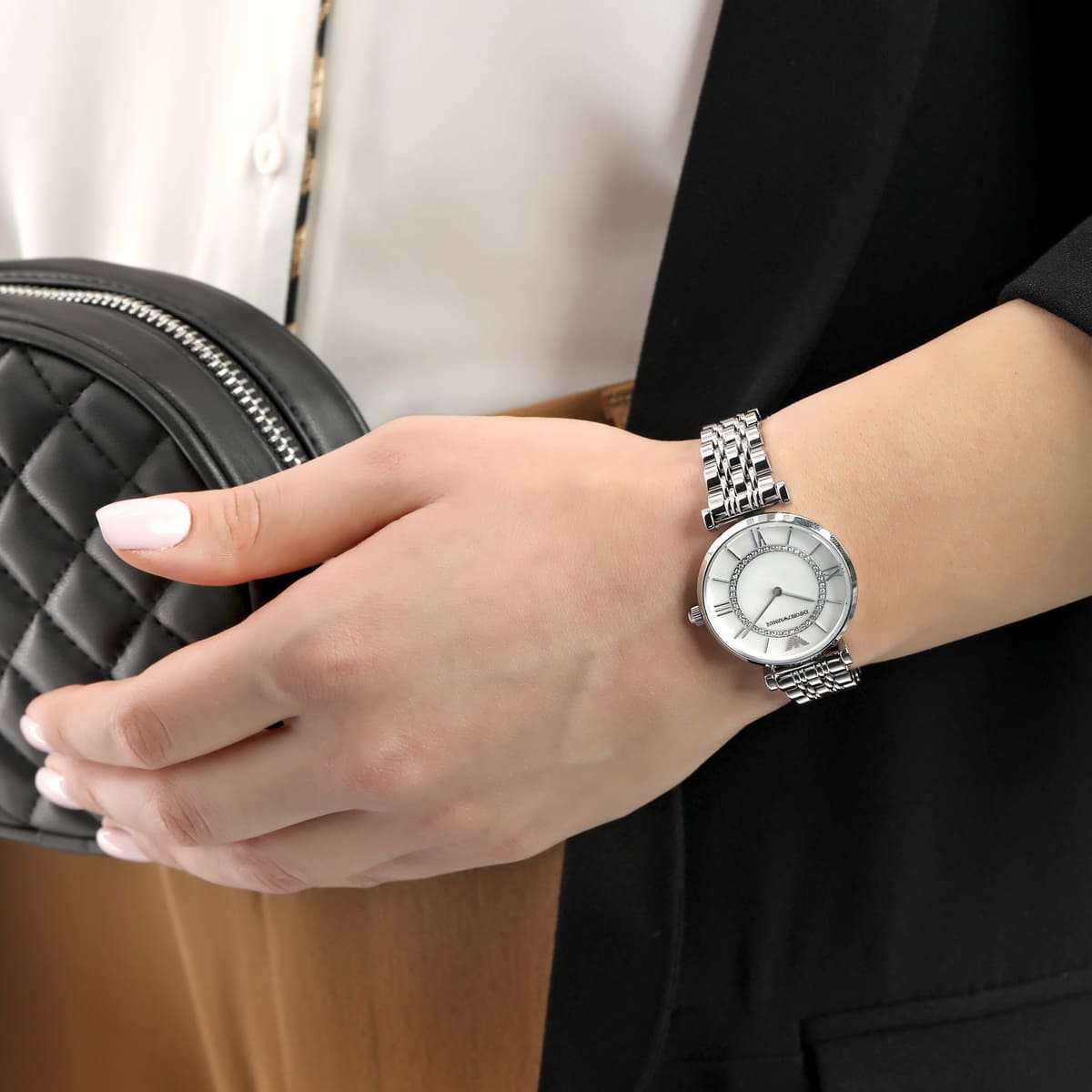 Emporio Armani Classic Mother of Pearl Dial Ladies Watch AR1908