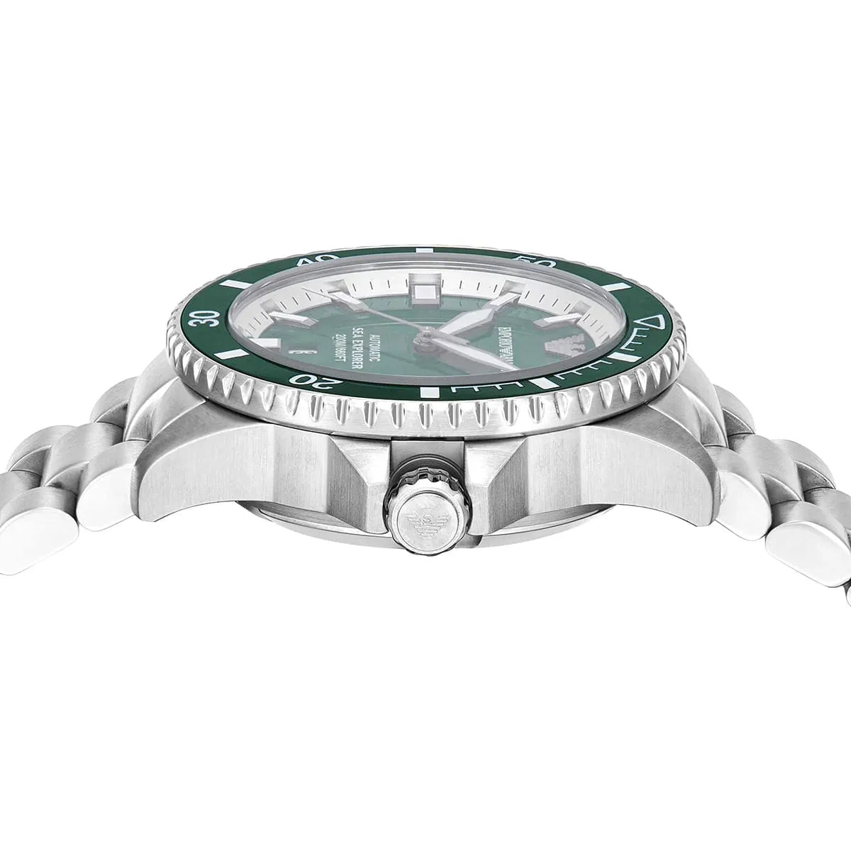 Emporio Armani Sea Explorer Automatic Green Dial Silver Men's Watch - AR60080