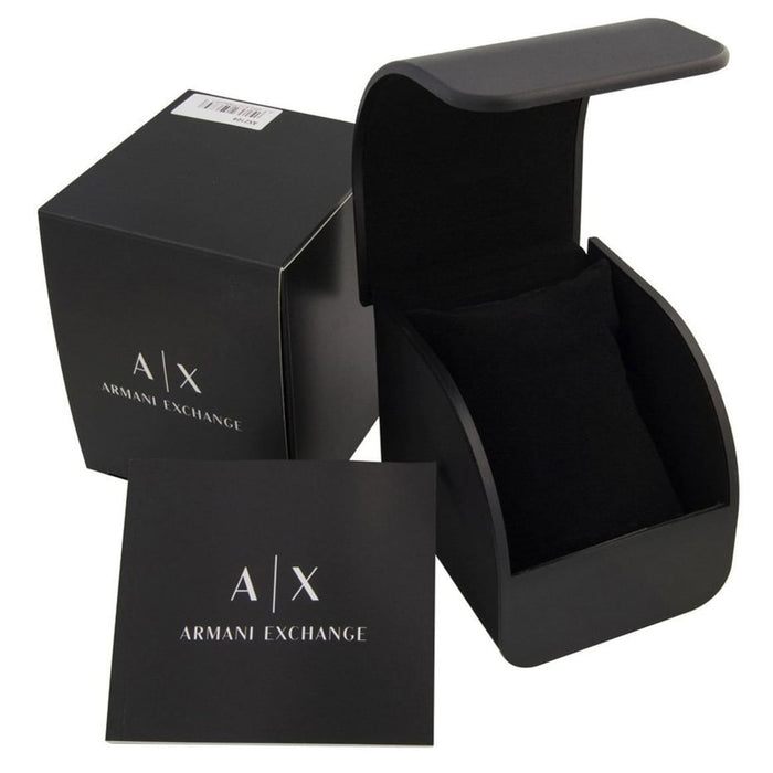 Armani Exchange Banks chronograph watch with branded box and packaging