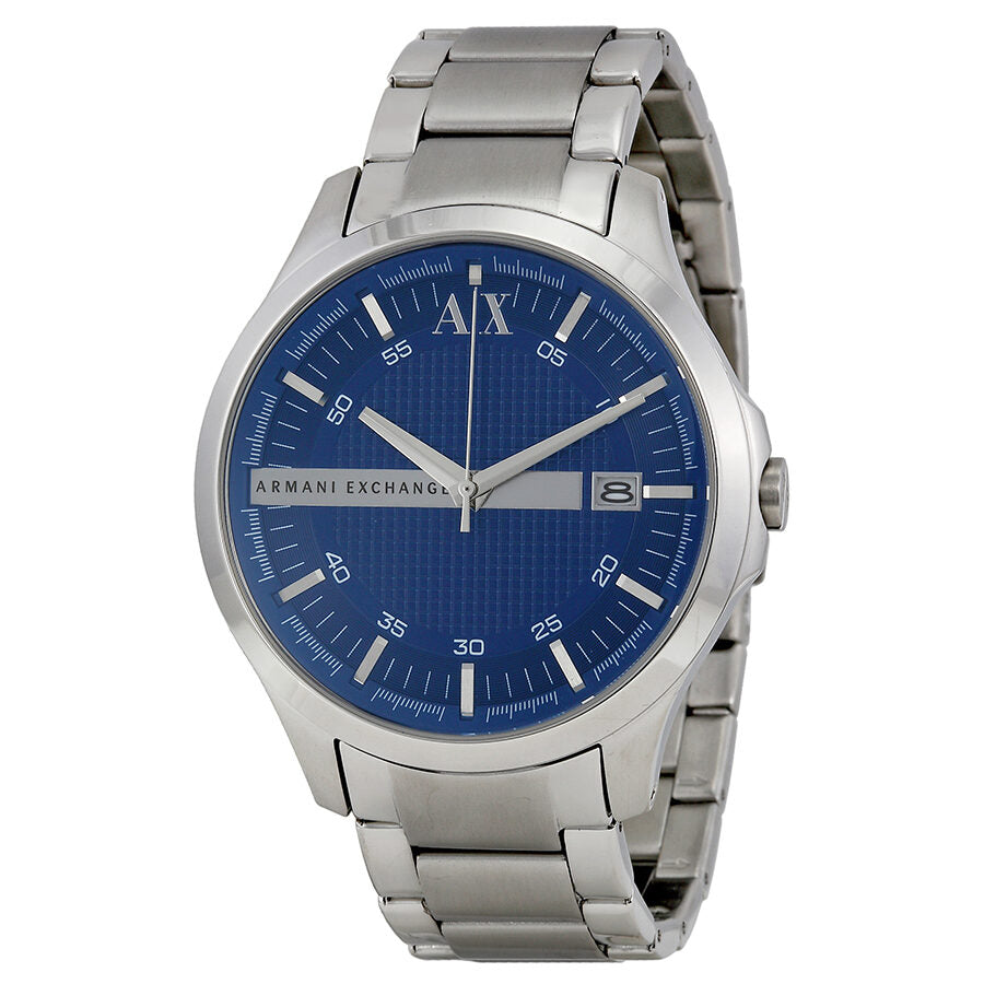 Armani Exchange Blue Textured Dial Stainless Steel Men's Watch - AX2132