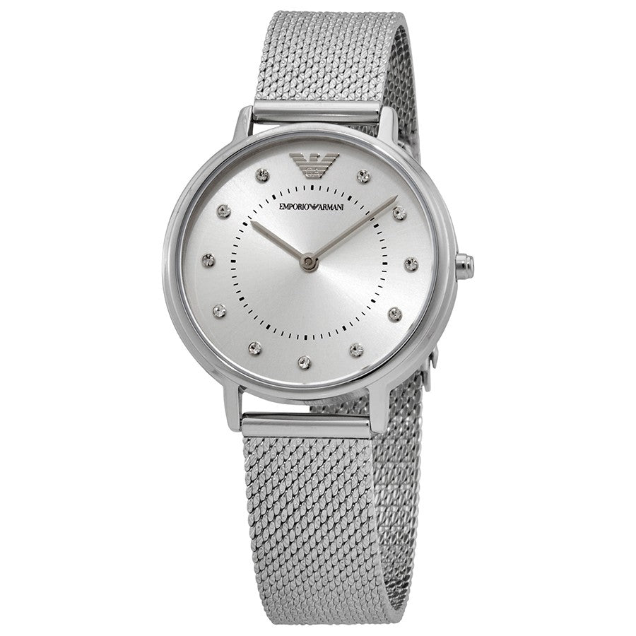 Emporio Armani Quartz Crystal Silver Dial Ladies Watch AR11128