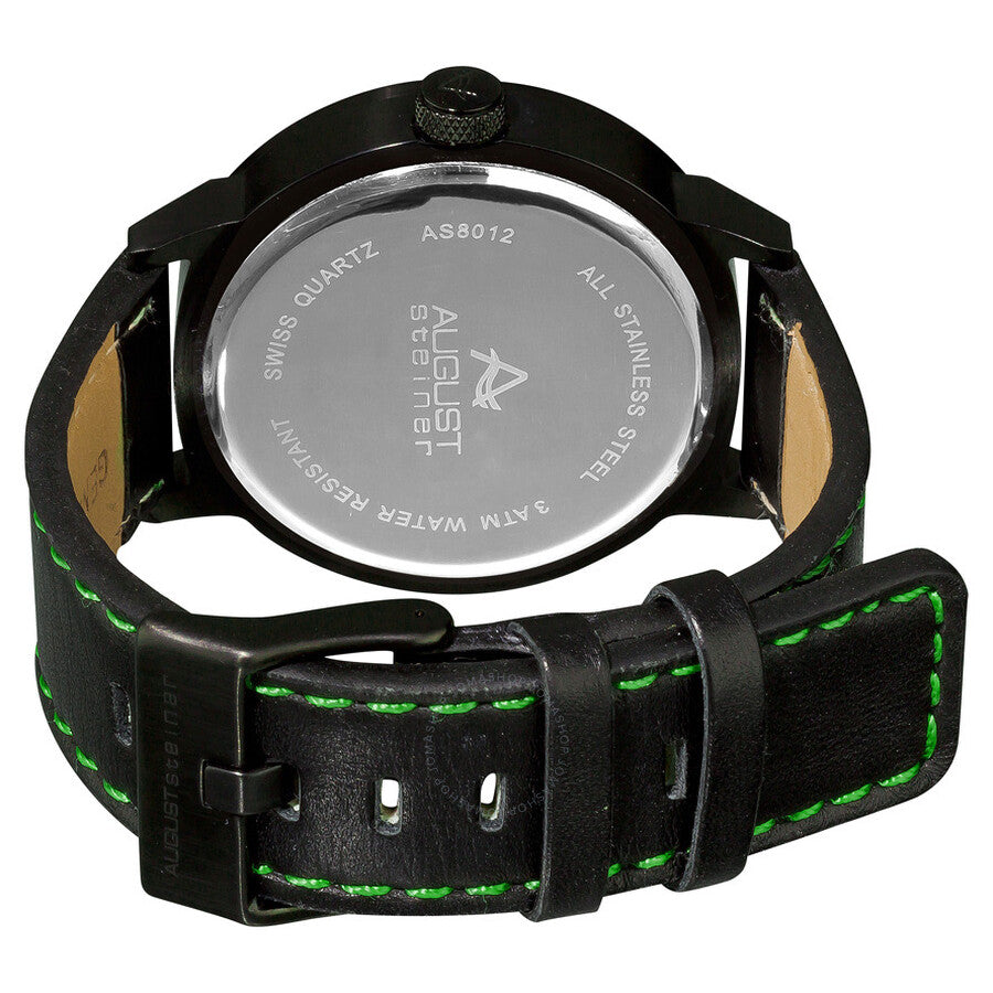 August Steiner Brushed Black Steel Men's Watch AS8012GN - The Watches Men & Co #3