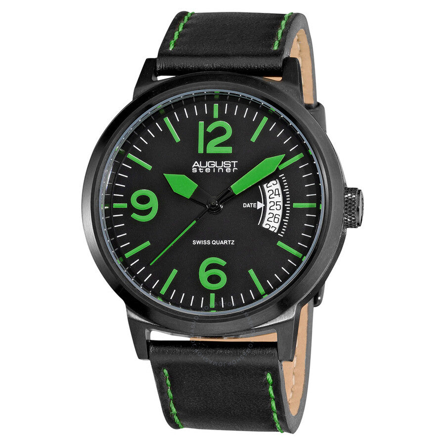 August Steiner Brushed Black Steel Men's Watch AS8012GN - The Watches Men & Co