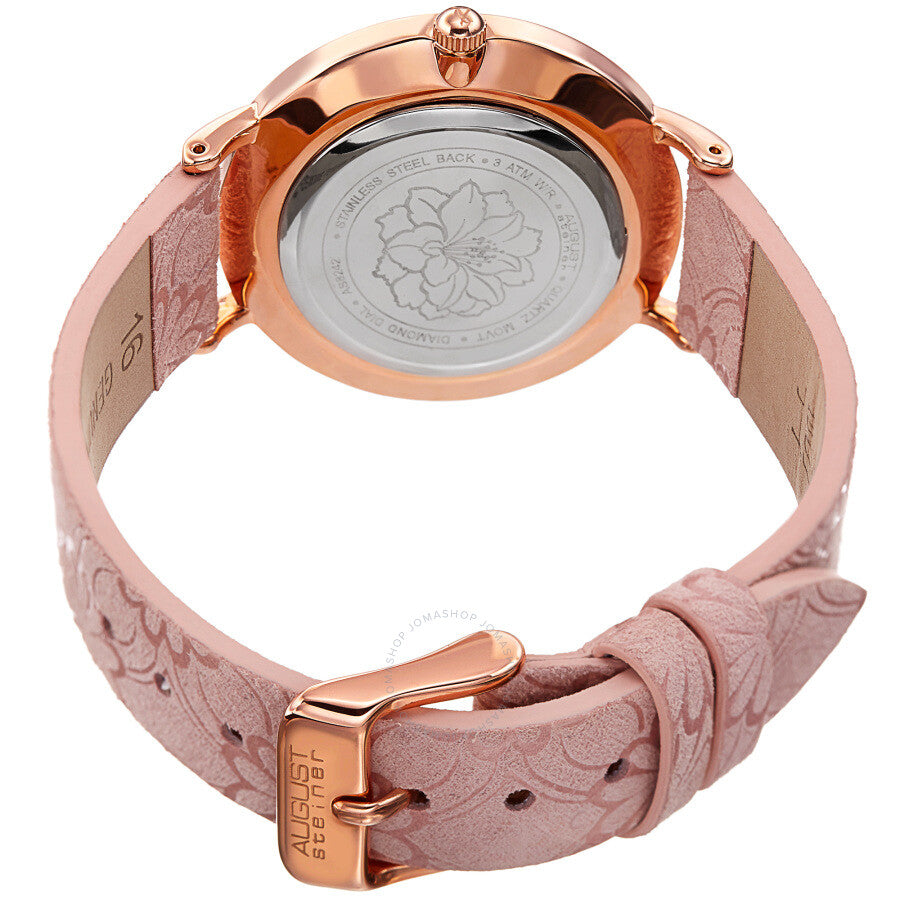 August Steiner Diamond Silver Dial Ladies Watch AS8242BL - The Watches Men & Co #3