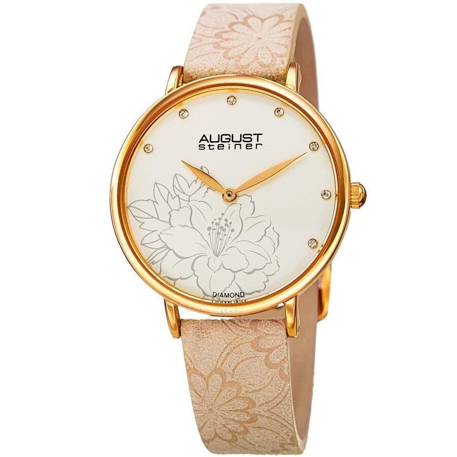 August Steiner Diamond Silver Dial Ladies Watch AS8242CM - The Watches Men & Co