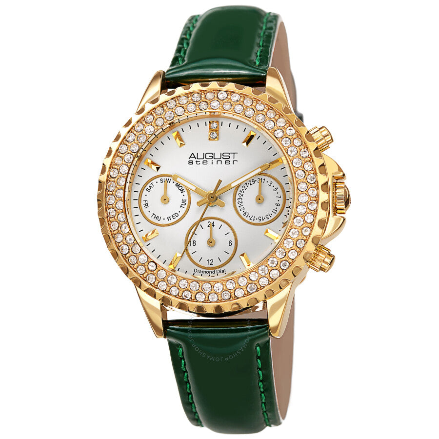 August Steiner Diamond White Dial Ladies Watch AS8267GN - The Watches Men & Co