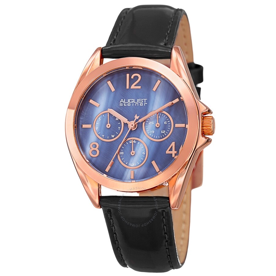 August Steiner Quartz Black Dial Ladies Watch AS8191BKR - The Watches Men & Co