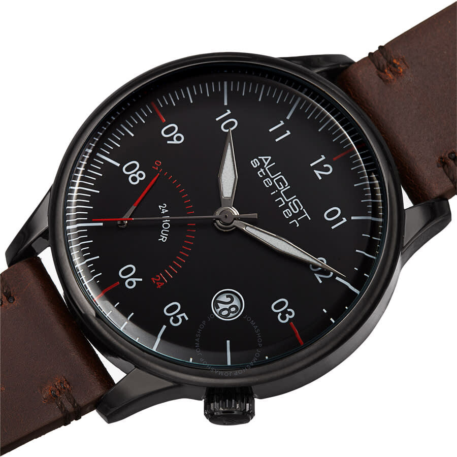 August Steiner Quartz Black Dial Men's Watch AS8285BKBR - The Watches Men & Co #2