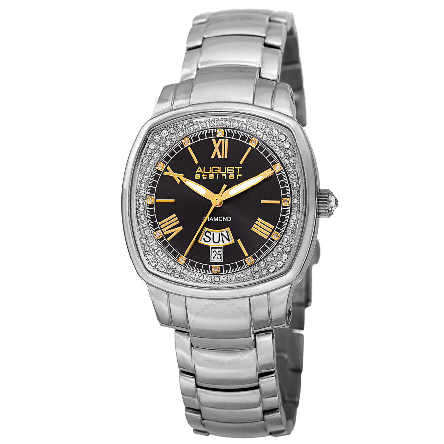 August Steiner Quartz Diamond Blue Dial Ladies Watch AS8193SSB - The Watches Men & Co