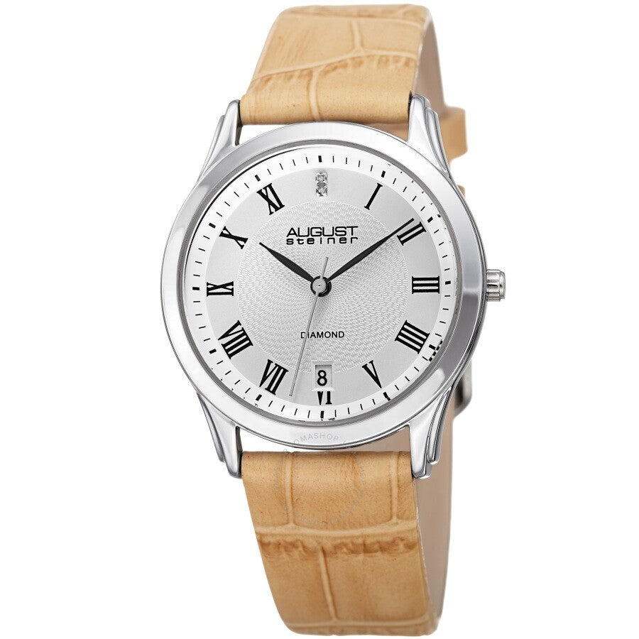 August Steiner Quartz Diamond Silver Dial Ladies Watch AS8208BG - The Watches Men & Co