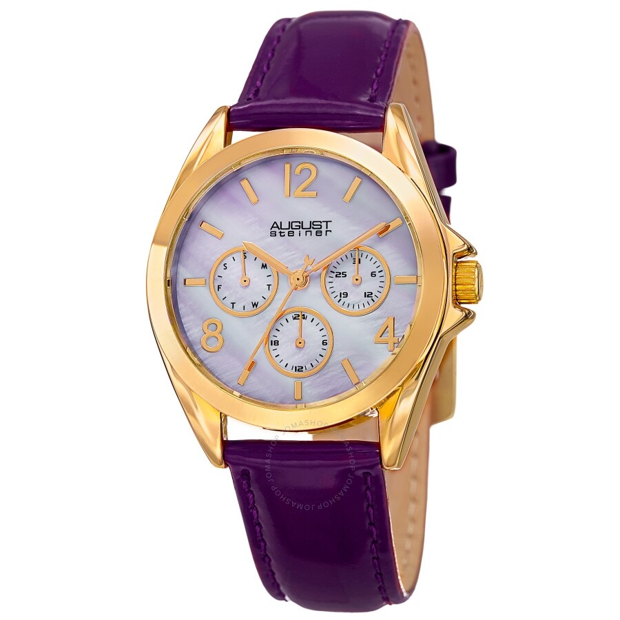 August Steiner Quartz Silver Dial Ladies Watch AS8191PU - The Watches Men & Co