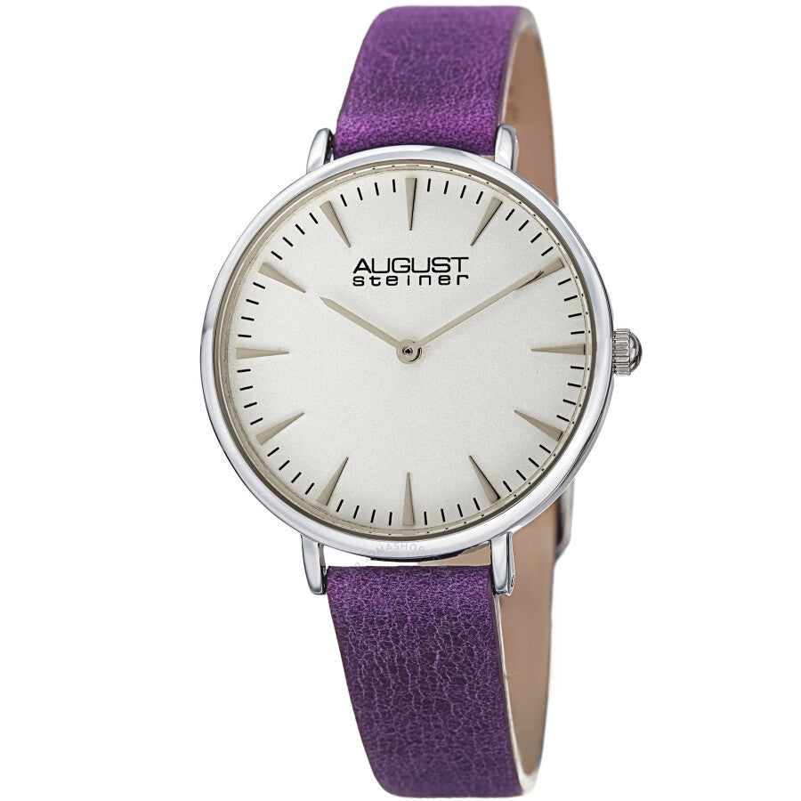 August Steiner Quartz White Dial Ladies Watch AS8187PU - The Watches Men & Co