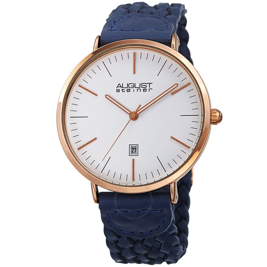 August Steiner Quartz White Dial Men's Watch AS8293RGBU - The Watches Men & Co