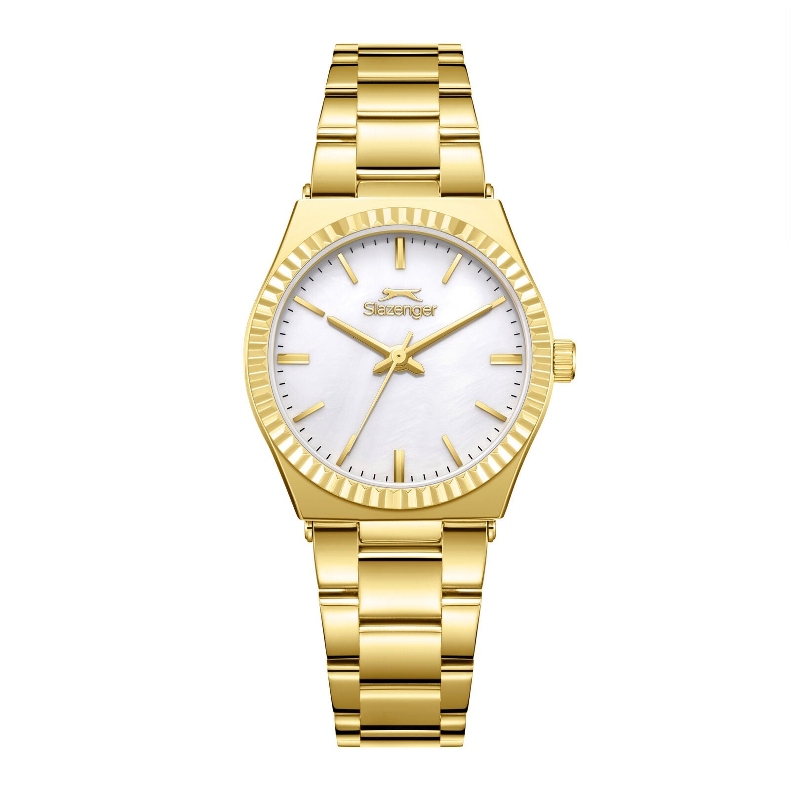 Slazenger Fashion White MOP Dial Gold Watch - SL.09.2589.3.110