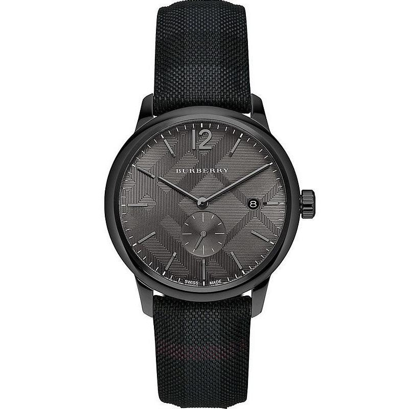 Burberry Men’s Swiss Made Leather Strap Black Dial Men's Watch BU10010 - Kiwi Watches