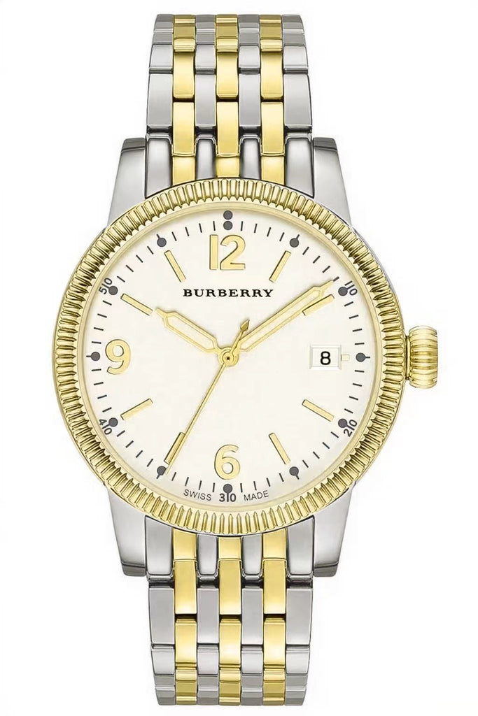 Burberry The City Oversized Case White Dial Two Tone Silver and Gold BU7871