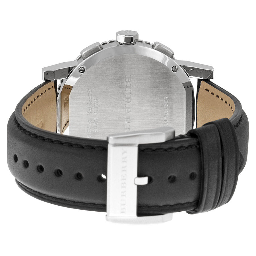 Burberry Black Dial Chronograph Black Leather Men's Watch BU9382 - BigDaddy Watches #3
