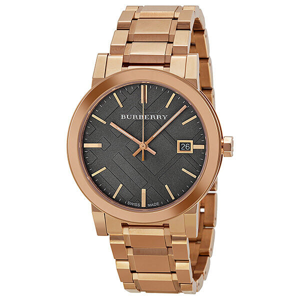 Burberry Brown Check Pattern Dial Rose Gold-plated Unisex Watch BU9005 - BigDaddy Watches