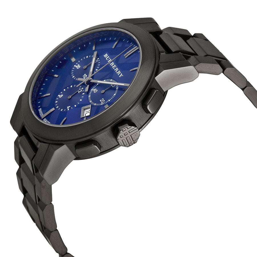 Burberry Chronograph Blue Dial Dark Grey Ion-plated Men's Watch BU9365 - BigDaddy Watches #2