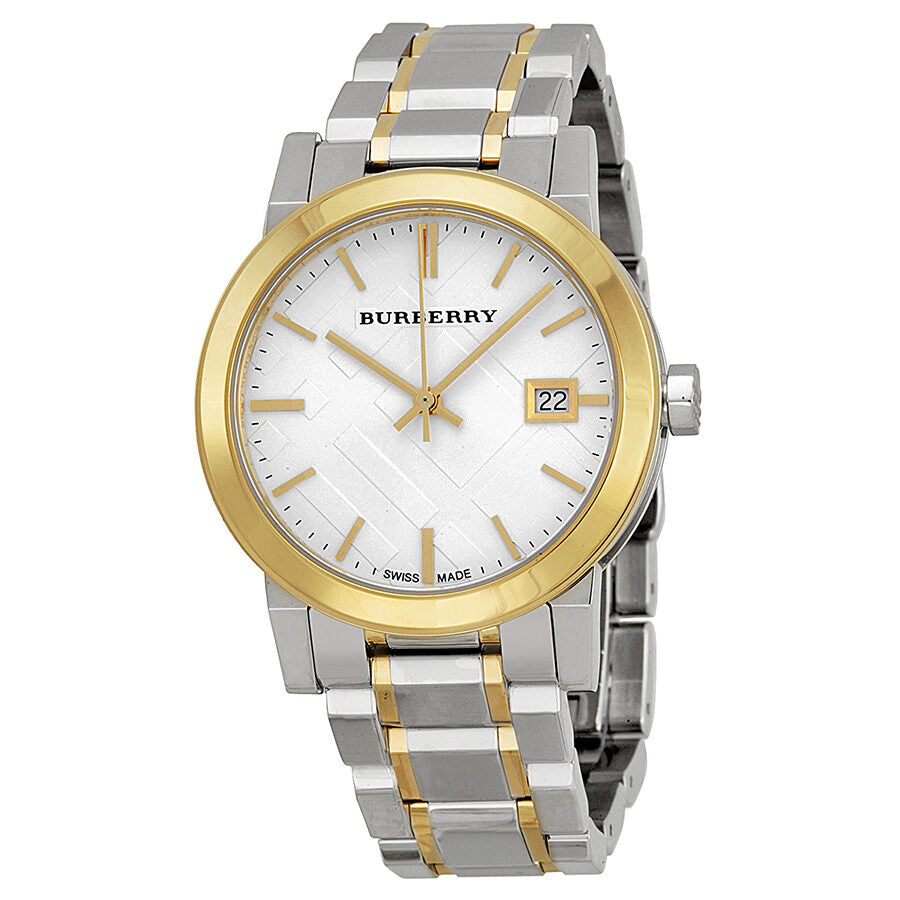 Burberry Silver Dial Two-tone Silver and Gold-tone Bracelet Ladies Watch BU9115 - BigDaddy Watches