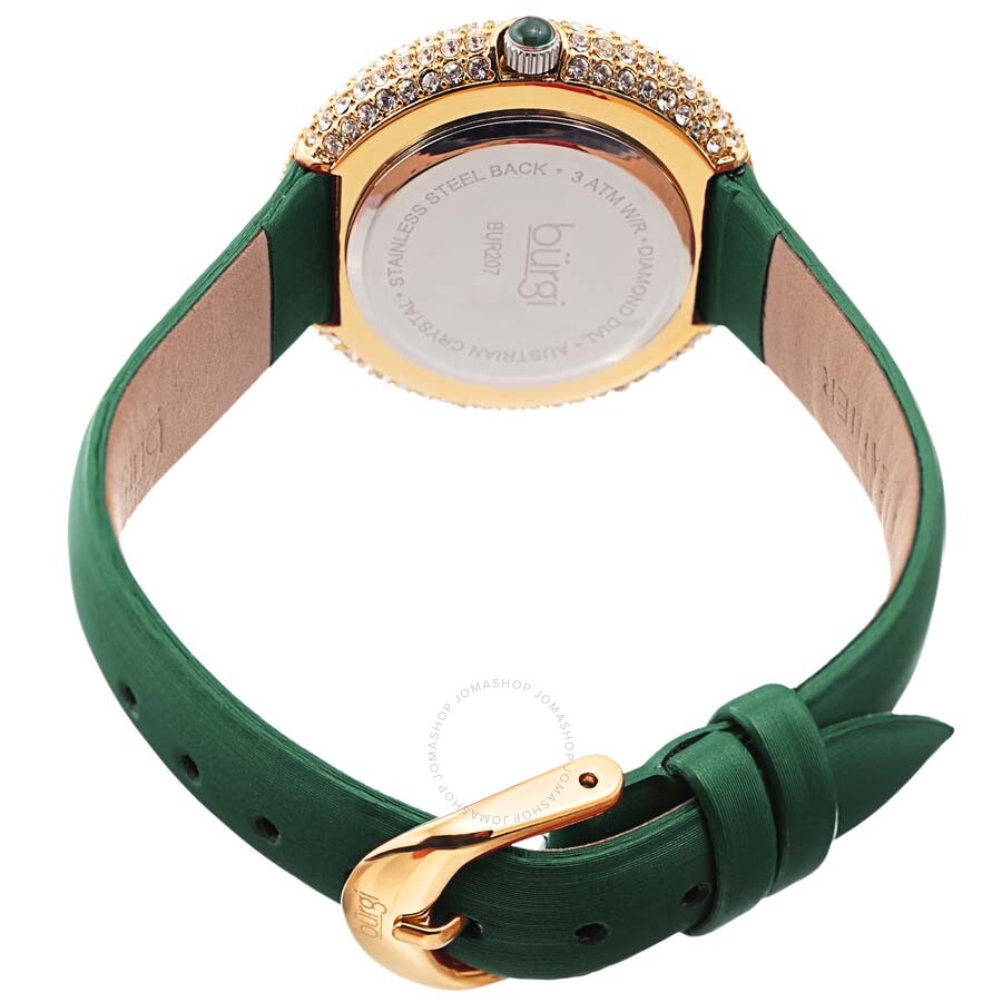Burgi Argyle Style Quartz White Dial Ladies Watch BUR207GN - The Watches Men & Co #4