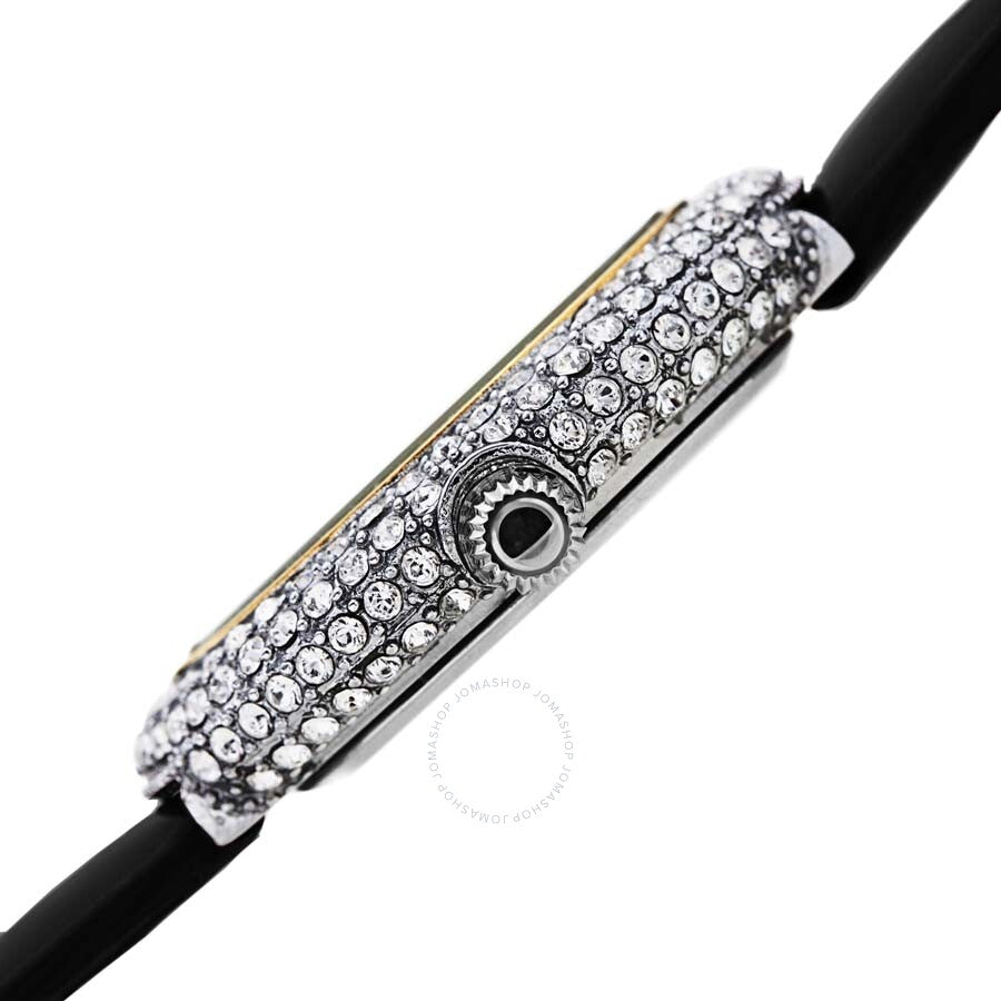 Burgi Crystal Black Dial Black Leather Ladies Watch BUR234BK - The Watches Men & Co #3