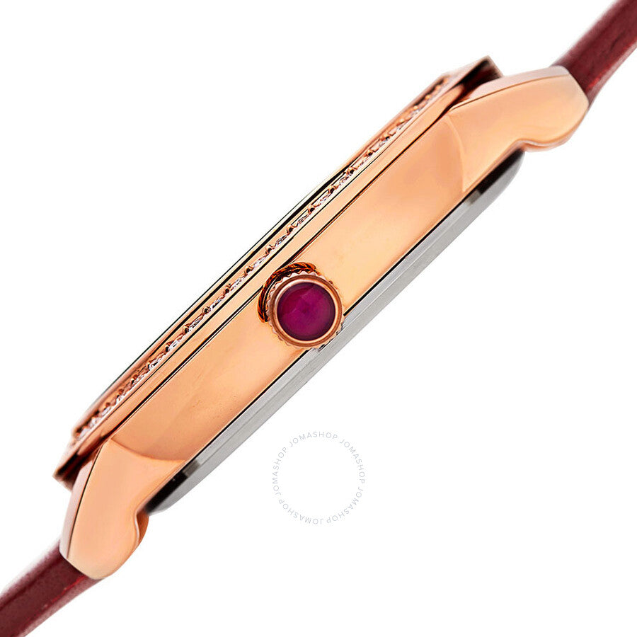 Burgi Mother of Pearl Dial Red Leather Ladies Watch BUR159RD - The Watches Men & Co #4