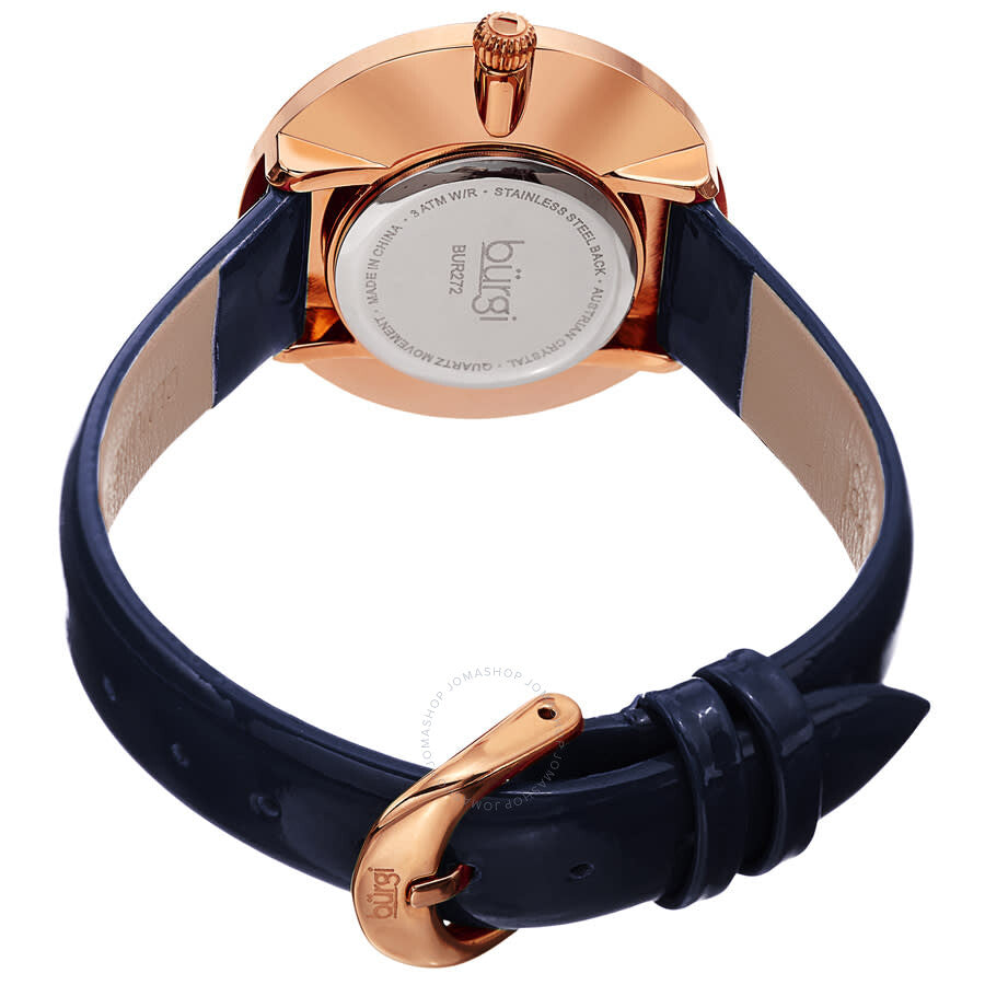 Burgi Quartz Blue Dial Ladies Watch BUR272BU - The Watches Men & Co #4