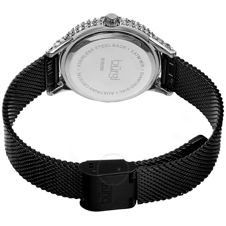 Burgi Quartz Diamond Black Dial Ladies Watch BUR250BKR - The Watches Men & Co #4