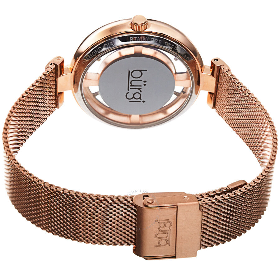 Burgi Quartz Diamond Blue Dial Ladies Watch BUR262RGBU - The Watches Men & Co #4