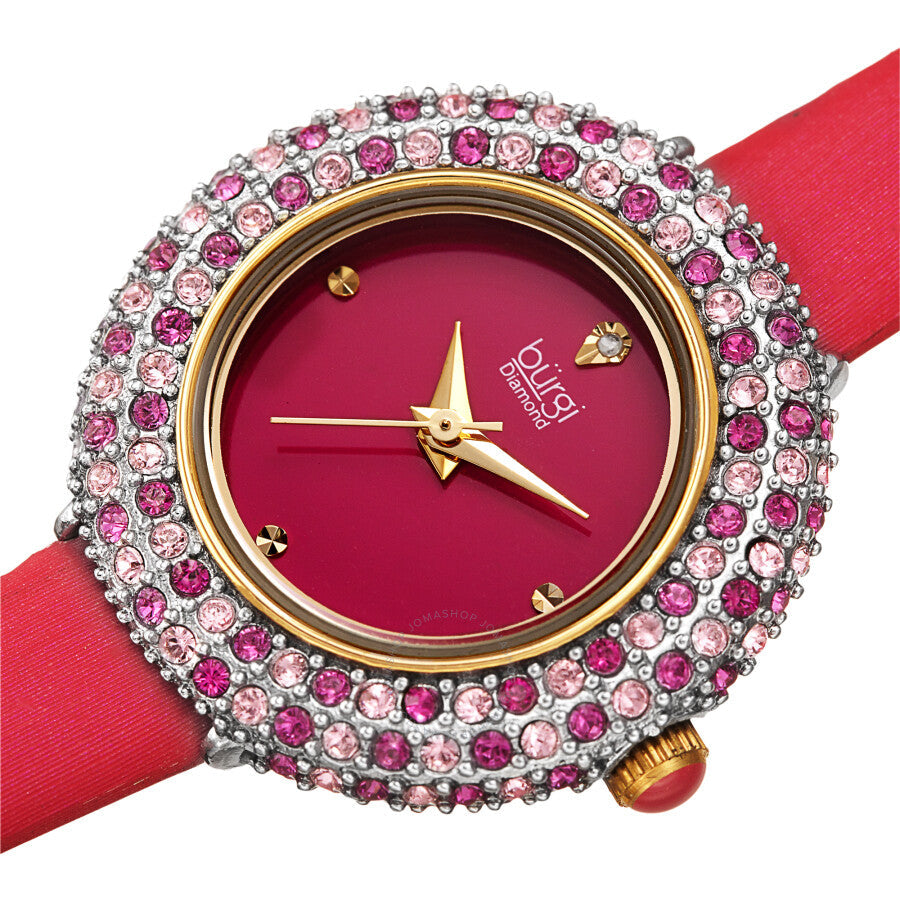 Burgi Quartz Diamond Pink Dial Ladies Watch BUR240PK - The Watches Men & Co #2