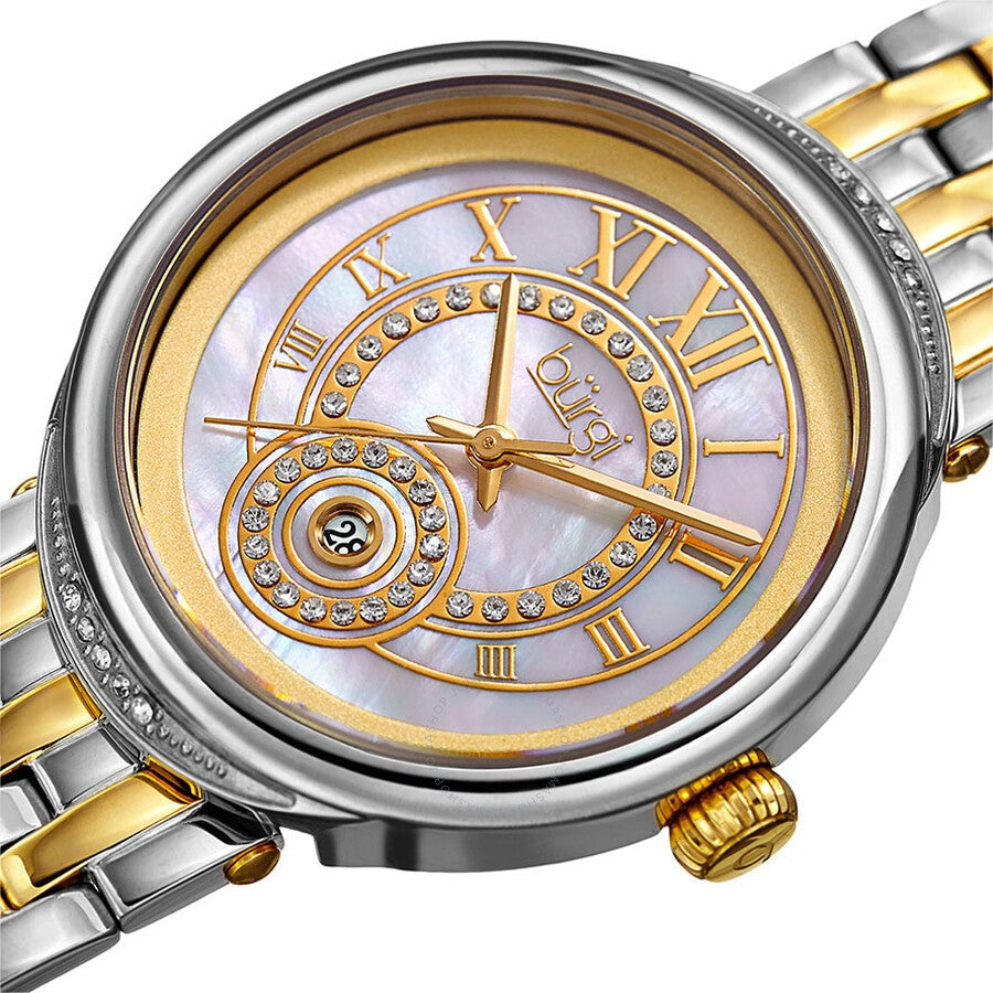 Burgi Quartz Mother of Pearl Dial Ladies Watch BUR164TTG - The Watches Men & Co #2