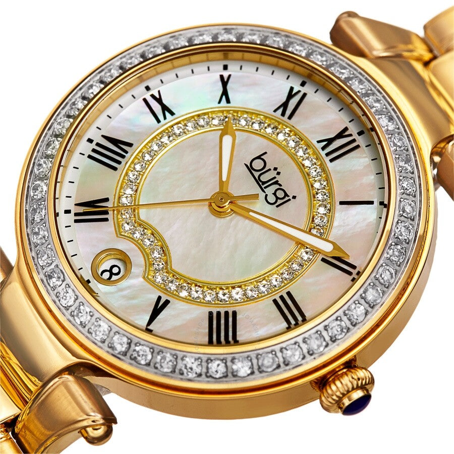 Burgi Quartz Mother of Pearl Dial Ladies Watch BUR165YG - The Watches Men & Co #2