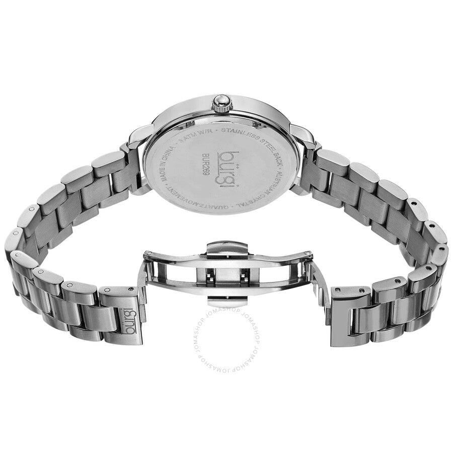 Burgi Quartz Red Dial Stainless Steel Ladies Watch BUR269SSRD - The Watches Men & Co #4