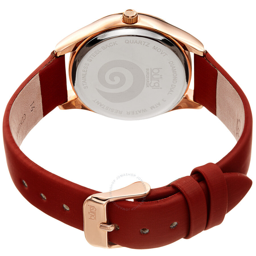 Burgi Swirl Quartz Diamond Red Dial Ladies Watch BUR201RGR - The Watches Men & Co #4