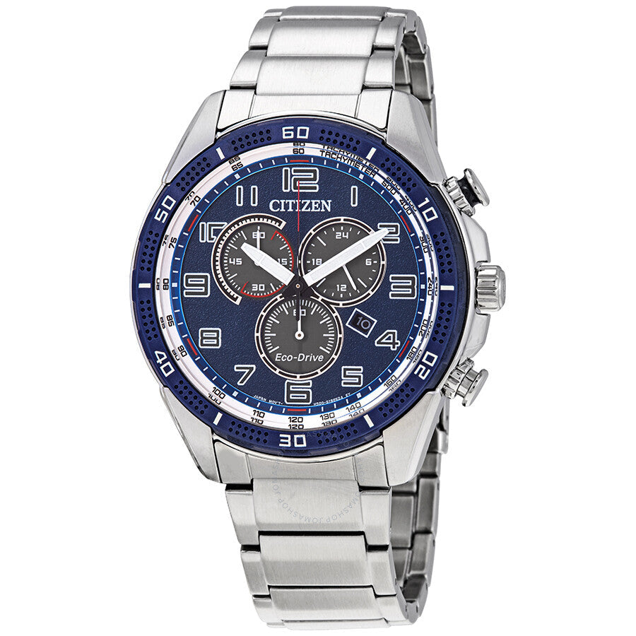 Citizen AR Chronograph Eco-Drive Blue Dial Men's Watch AT2440-51L - Dawson Watches