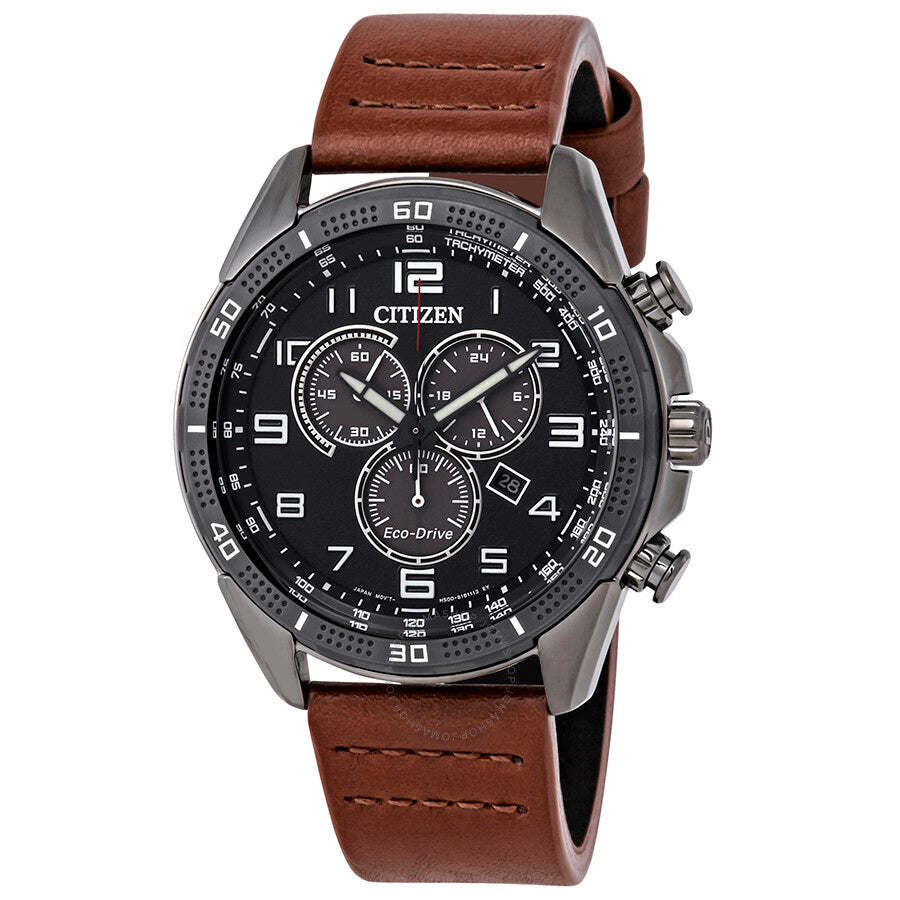 Citizen AR Eco-Drive Chronograph Black Dial Men's Watch AT2447-01E - Dawson Watches