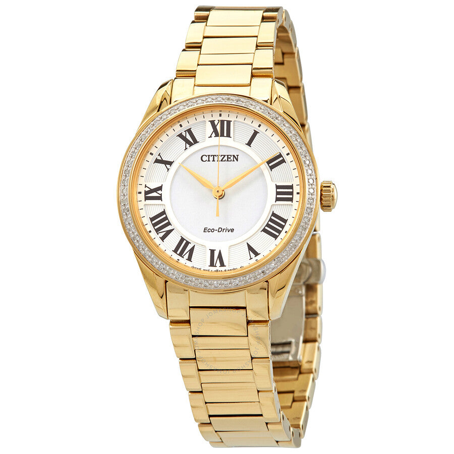 Citizen Arezzo Diamond White Dial Ladies Watch EM0882-59A - Dawson Watches