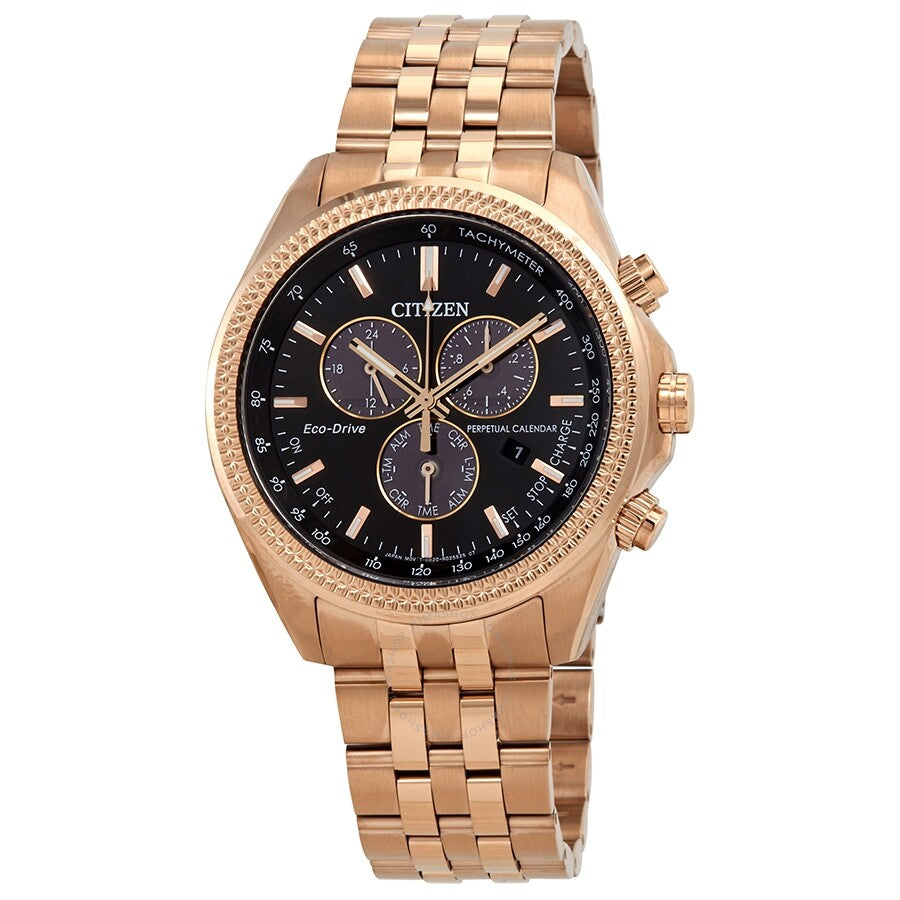 Citizen Brycen Perpetual Chronograph Eco-Drive Black Dial Men's Watch BL5563-58E - Dawson Watches