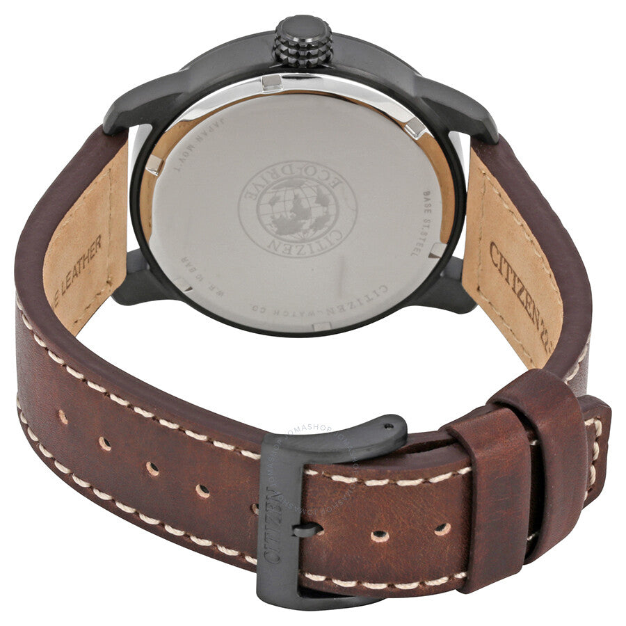 Citizen Chandler Eco-Drive Dark Blue Dial Brown Leather Men's Watch BM8478-01L - The Watches Men & Co #3