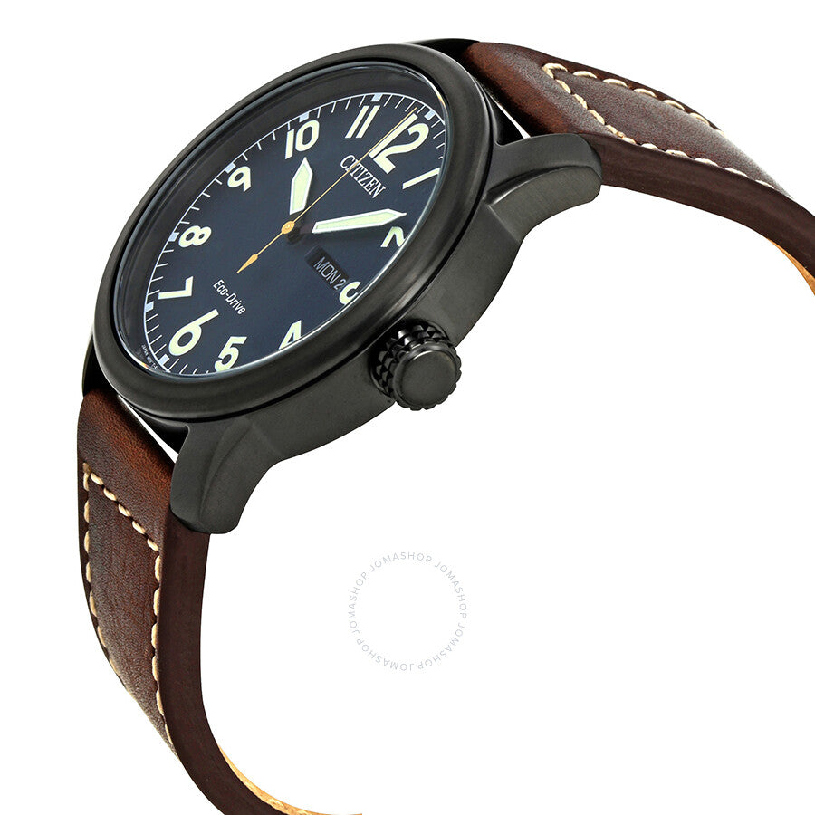 Citizen Chandler Eco-Drive Dark Blue Dial Brown Leather Men's Watch BM8478-01L - The Watches Men & Co #2