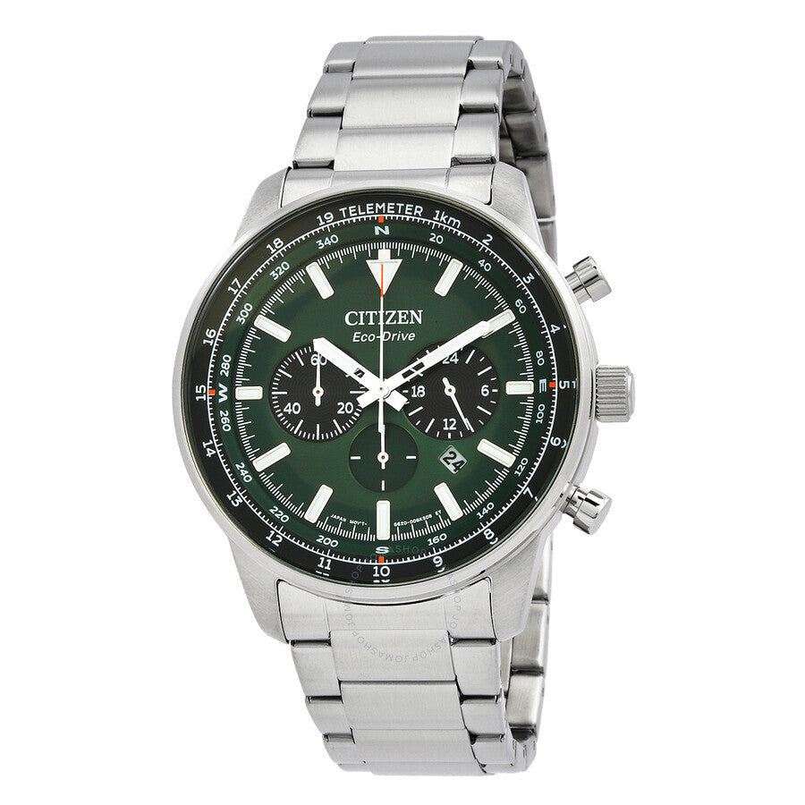 Citizen Chronograph Eco-Drive Green Dial Men's Watch CA4500-91X - Dawson Watches