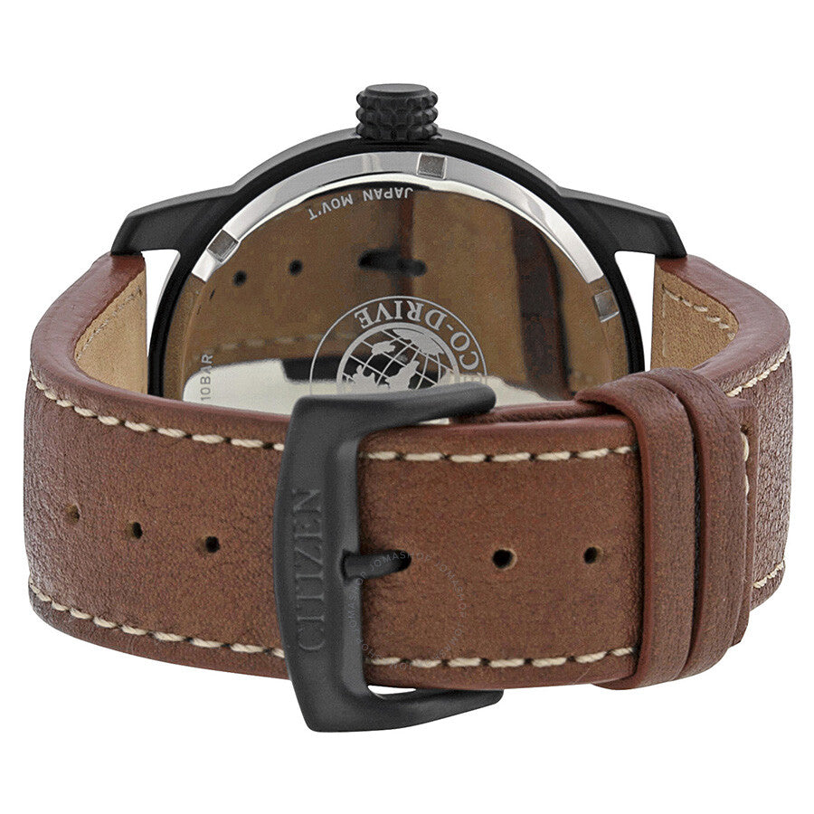 Citizen Eco Drive Black Dial Brown Leather Men's Watch BM8475-26E - The Watches Men & Co #3