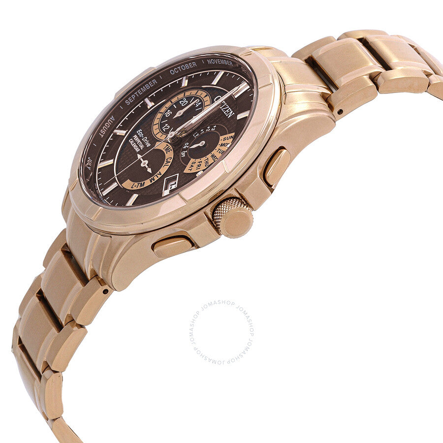 Citizen Eco-Drive Perpetual GMT Brown Dial Men's Watch BL8163-50X - The Watches Men & Co #2