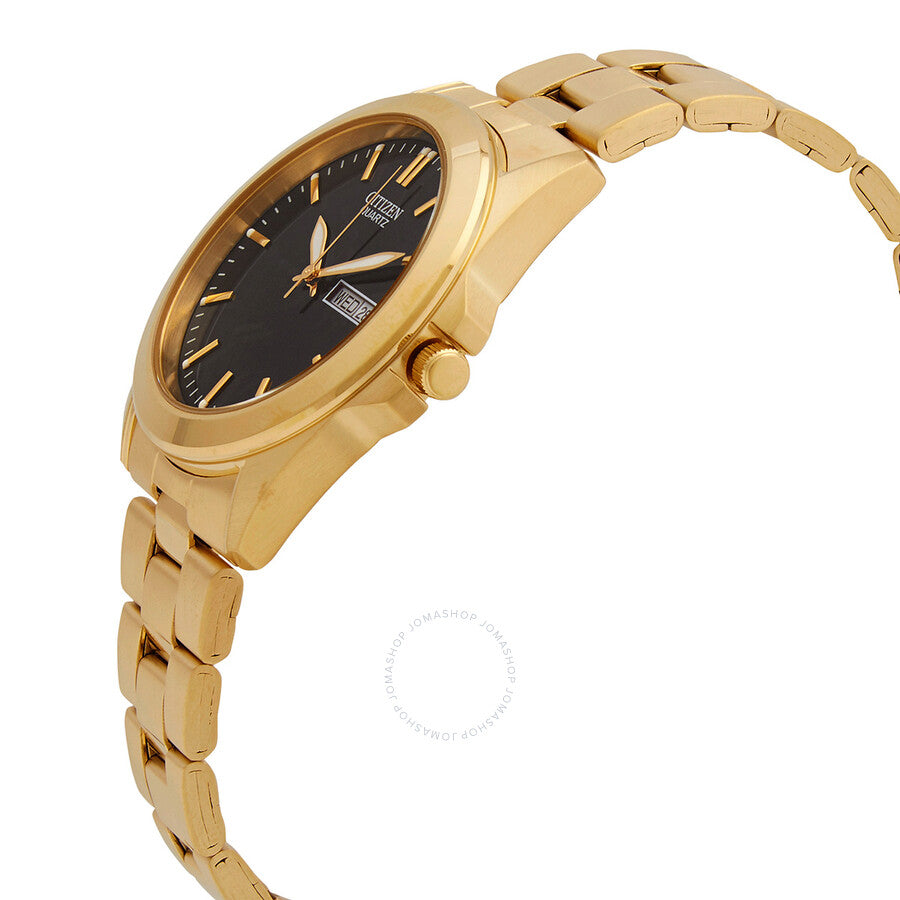 Citizen Quartz Black Dial Yellow Gold-tone Men's Watch BF0582-51F - The Watches Men & Co #2