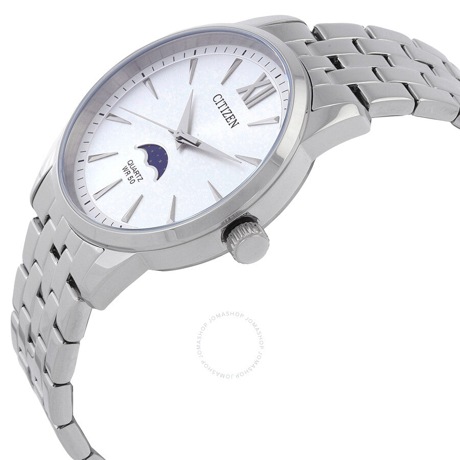 Citizen Quartz Silver Dial Men's Moonphase Watch AK5000-54A - The Watches Men & Co #2