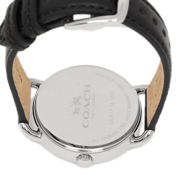 Coach Delancey White Dial Black Leather Strap Ladies Watch 14502267