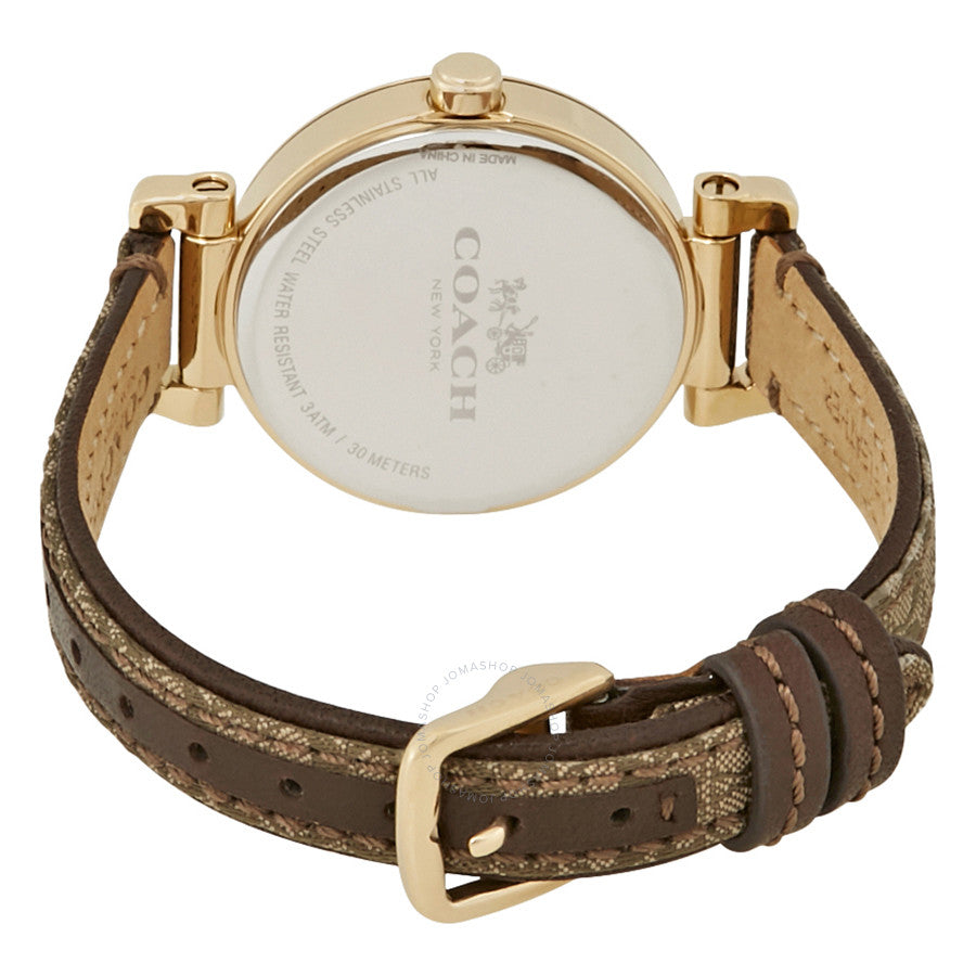 Coach 1941 Sport Crystal Gold Dial Leather Strap Ladies Watch 14502539
