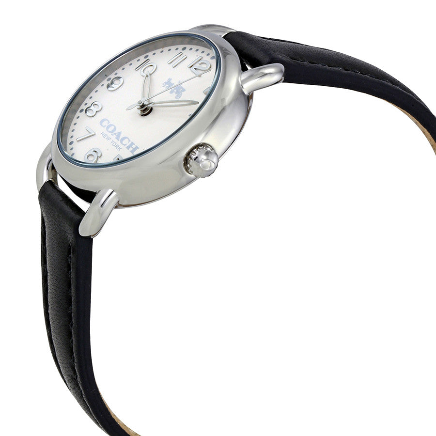 Coach Delancey White Dial Black Leather Strap Ladies Watch 14502247